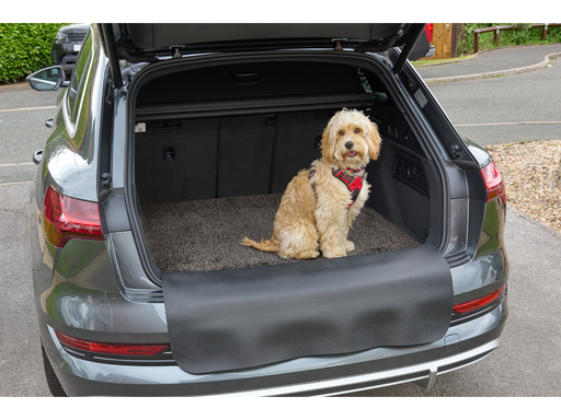 Automatte in grau mit Hund