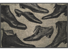 Fußmatte mit Herrenschuhen in braun, schwarz