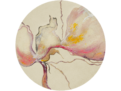 runde Fußmatte in beige und abstrakem Muster