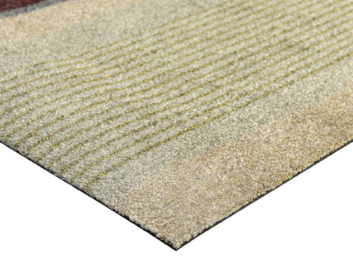 Eckansicht der Fußmatte mit bunten Formen