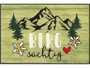 Fußmatte mit Bergmotiv und Schriftzug "Bergsüchtig"