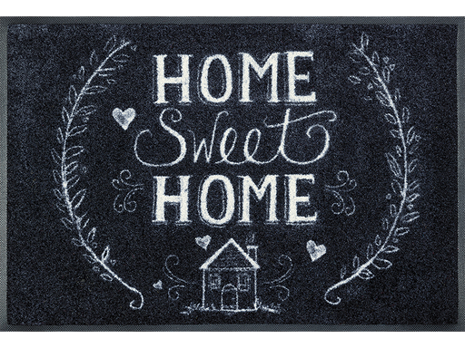 stilvolle schwarze Fußmatte mit Schrift "HOME Sweet HOME" 