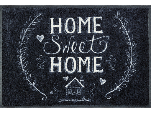 stilvolle schwarze Fußmatte mit Schrift "HOME Sweet HOME"