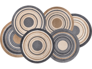 Fußmatte in Sonderform mit naturfarbenen Kreisen