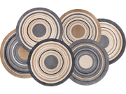 Fußmatte in Sonderform mit naturfarbenen Kreisen