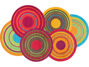 Fußmatte in Sonderform mit bunten Kreisen