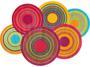 Fußmatte in Sonderform mit bunten Kreisen