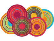 Fußmatte in Sonderform mit bunten Kreisen