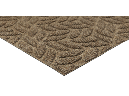 Eckansicht der Fußmatte mit taupe-farbenen Blattmuster