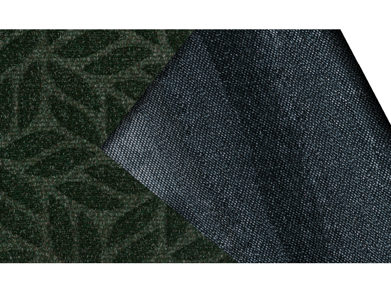 Rückenansicht der dunkelgrünen Fußmatte für den Außenbereich mit 3D-Struktur