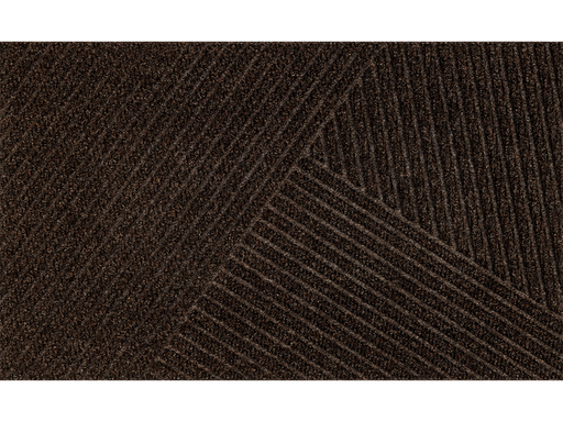 dunkelbraune Fußmatte mit Linienstruktur