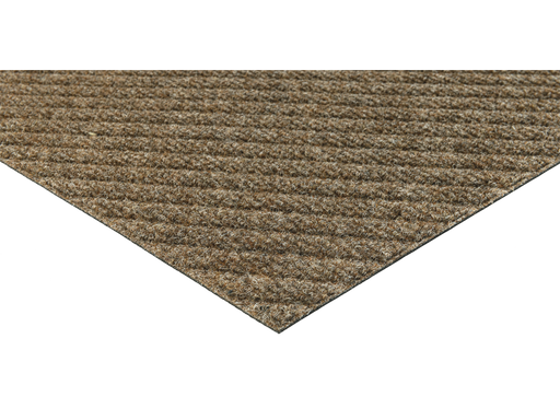 Eckansicht der Fußmatte mit taupe-farbenen Streifen