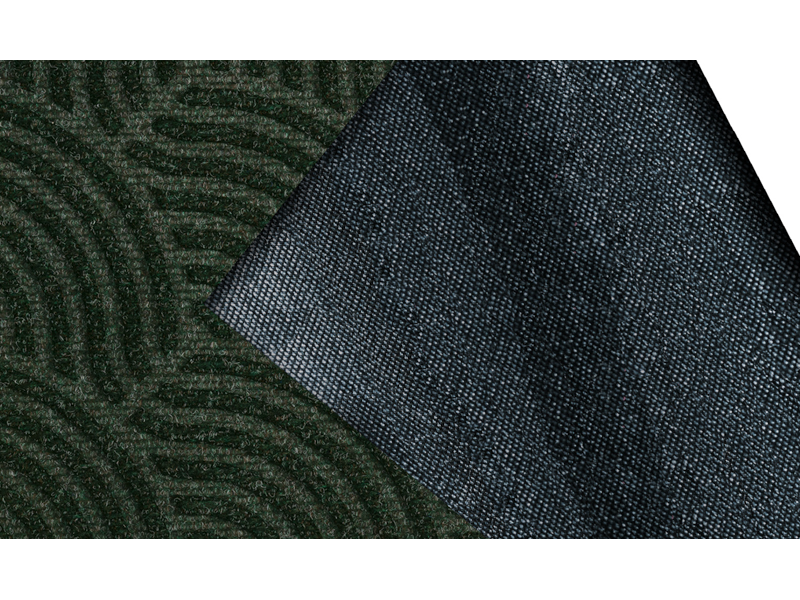 Rückenansicht der dunkelgrünen Fußmatte für den Außenbereich mit 3D-Struktur