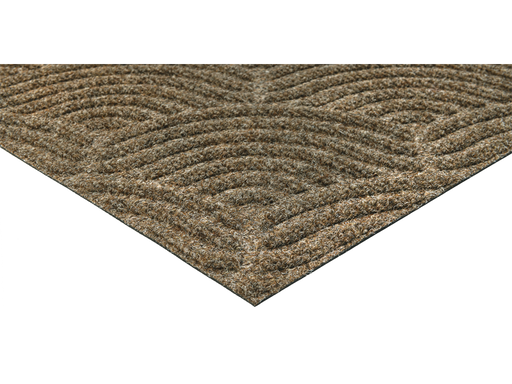 Eckansicht der taupefarbenen, wellenförmigen Fußmatte