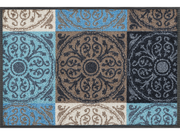 Fußmatte mit runden Ornamenten und Blöcken