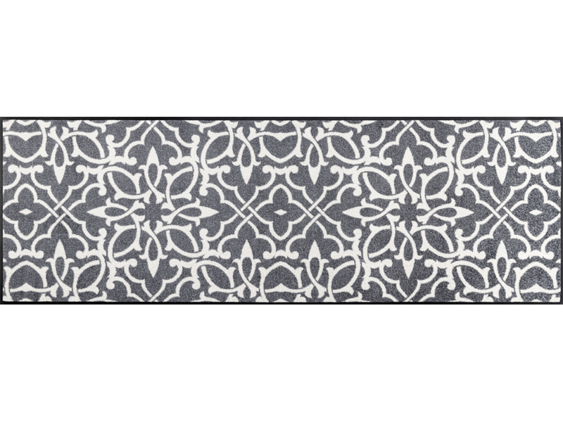 grau, weiß gemusterte Fußmatte