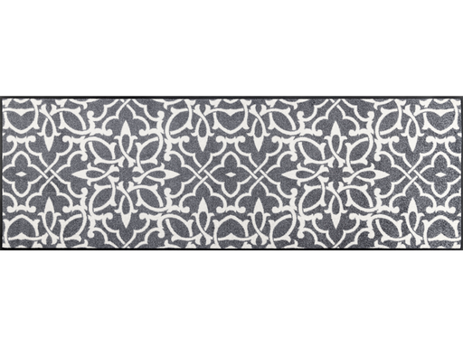 grau, weiß gemusterten Fußmatte