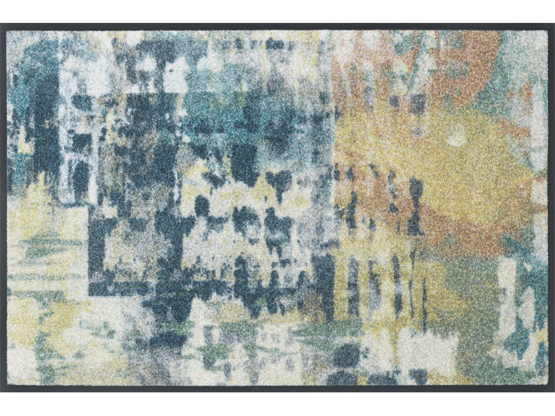 Fußmatte mit blau, grünem abstraktem Muster