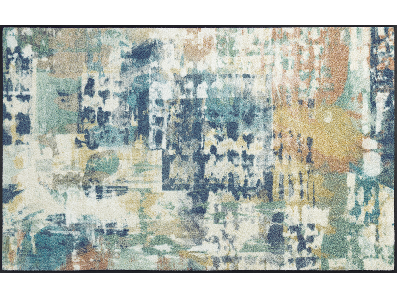 Fußmatte mit blau, grünem abstraktem Muster