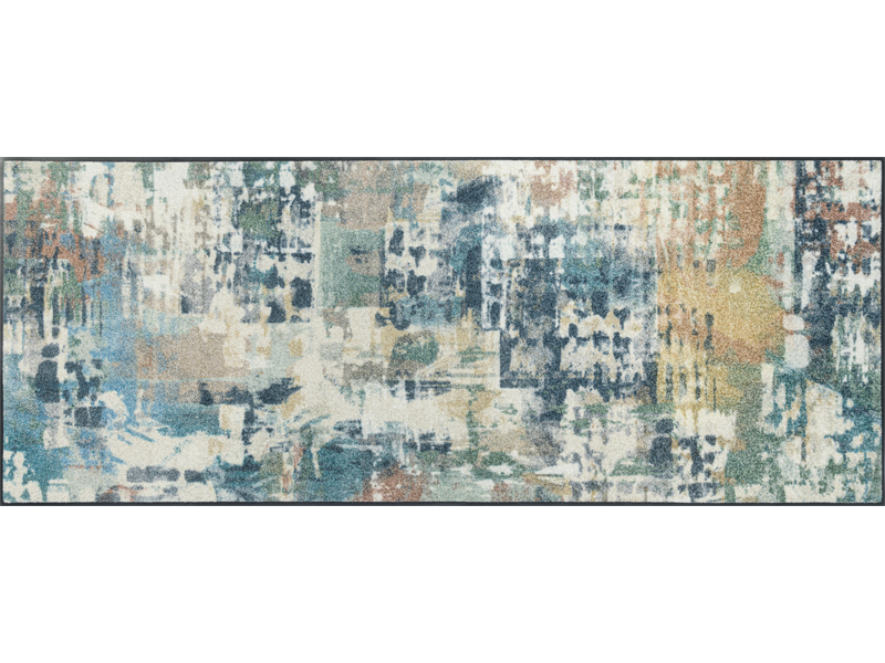 Fußmatte mit blau, grünem abstraktem Muster