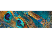 bunte Fußmatte mit Pfaunenfeder