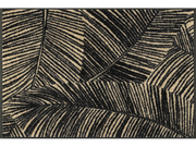 Fußmatte in schwarz, beige mit Blätterkonturen