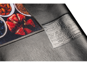 Rückenansicht des Küchenläufers mit Essensmotiven