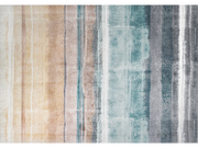 Fußmatte mit beige-blauen Streifenmuster