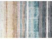 Fußmatte mit beige-blauen Streifenmuster