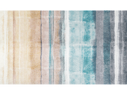 Fußmatte mit beige-blauen Streifenmuster