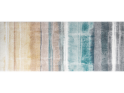 Fußmatte mit beige-blauen Streifenmuster