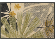 Fußmatte mit grün-beigem Pflanzenmuster