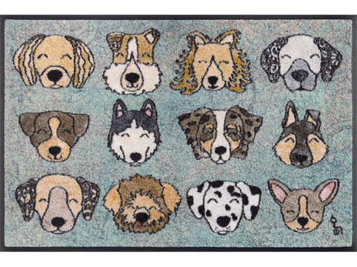 Fußmatte mit Hundeköpfen