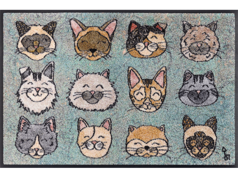 Fußmatte mit Katzenköpfen