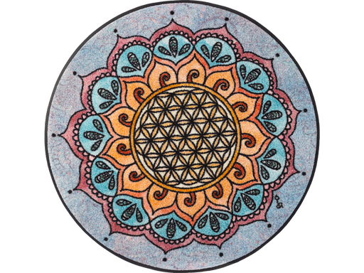 Fußmatte in Rund mit Ornamenten, Blume des Lebens