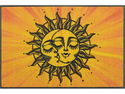 Fußmatte mit Sonnen- und Mondgesicht