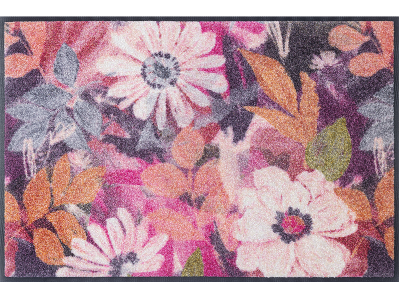 Fußmatte mit pink, rosaroten Blumen
