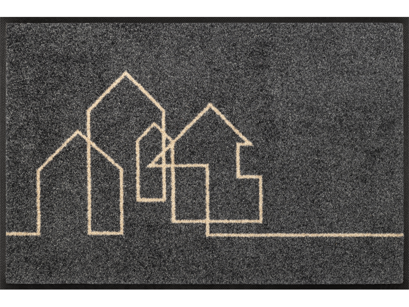 Fußmatte in grau mit Häusermotiv