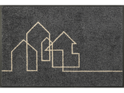 Fußmatte in grau mit gezeichneten Häusermotiven