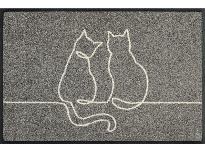 Fußmatte mit Katzenformen in grau