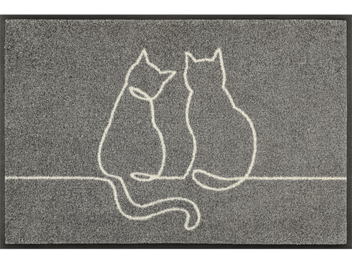 Fußmatte mit Katzenformen in grau