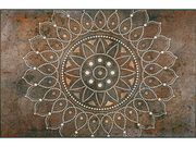 Braune Fußmatte mit Mandala in der Mitte