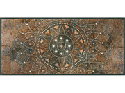 Braune Fußmatte mit Mandala in der Mitte