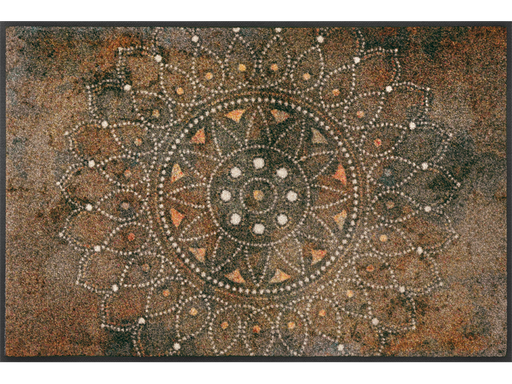 Braune Fußmatte mit Mandala in der Mitte