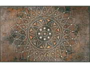 Braune Fußmatte mit Mandala in der Mitte