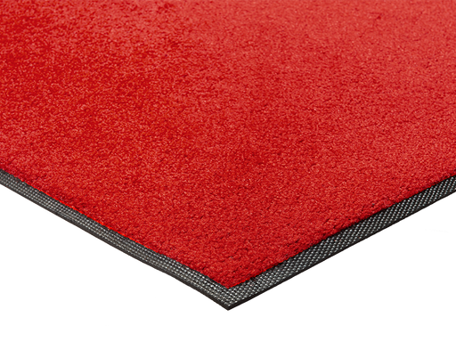 Eckansicht der roten Fußmatte