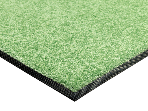 Eckansicht der einfarbigen Fußmatte in hellgrün