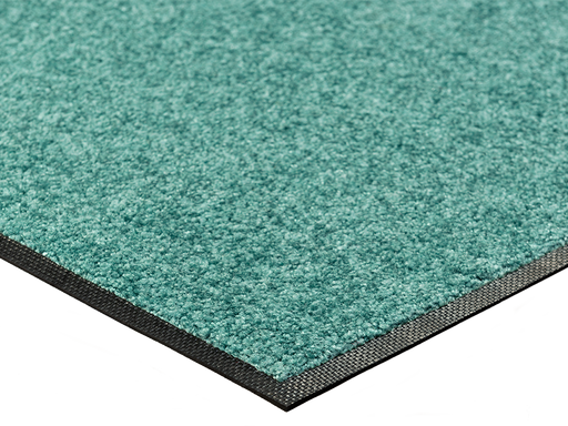 Eckansicht der FuĂmatte in tĂŒrkis-grĂŒn