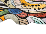 Eckansicht der Fußmatte mit buntem Mandala-Tiger