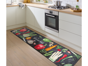 Küchenläufer Natural Food mit Tomaten, Chilli, Fenchel, Zwiebel, Knoblauch, Erbsen, Salat, Paprika, Karotte, Spargel in der Küche